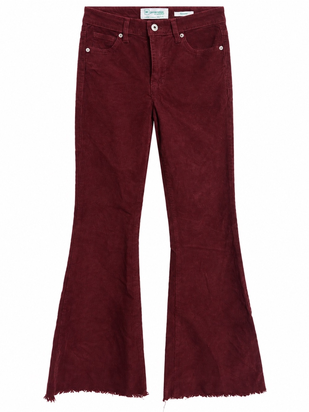 RE Generation by Celebrity Pink Flower Size 1/25 Burgundy Corduroy Flare Pants